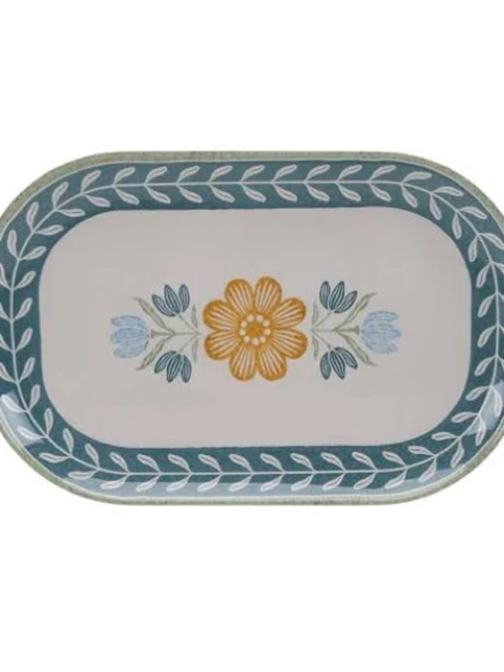 Versatility 
NWT B H G Bamboo Melamine Floral Green Serving Tray 15.6x 10.1X1.1